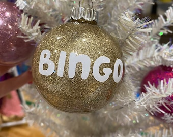 Bingo Glitter Ball Ornament