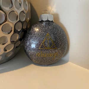 Always Deathly Hallows Glitter Christmas Ornament