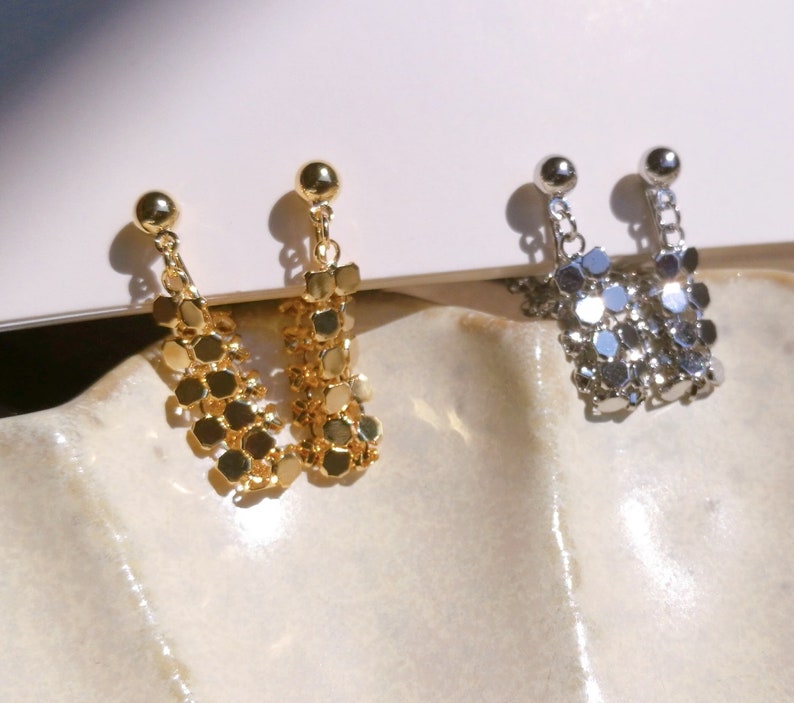 Clip On Earrings Invisible Gold/Silver Rain Tassel Drop New Invisible Pain Free Clip Coil Design Non Pierced Ears Jewelry Gift Bild 7