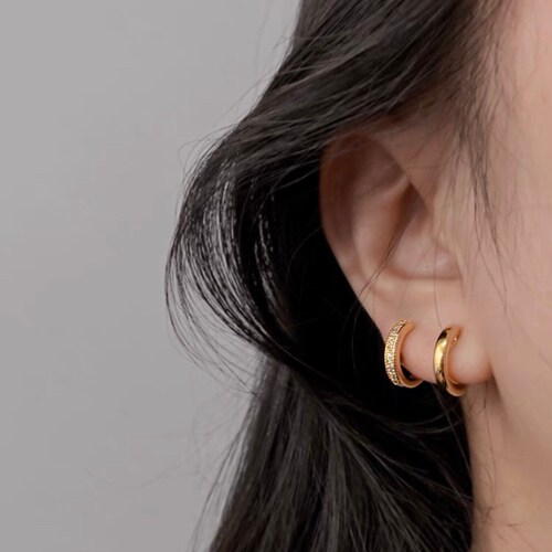 Clip on Earrings Gold/silver Hoop Minimalism New Pain Free Etsy