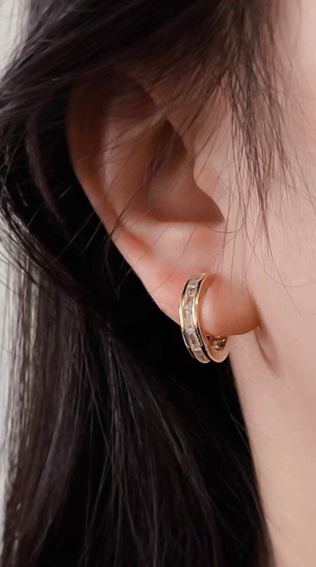 Clip on Earrings Invisible Clip 14K Gold Plated Simple Cubic Etsy