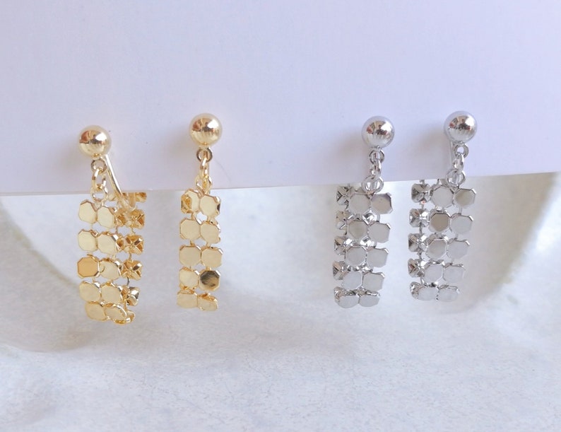 Clip On Earrings Invisible Gold/Silver Rain Tassel Drop New Invisible Pain Free Clip Coil Design Non Pierced Ears Jewelry Gift Bild 6