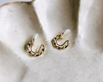 Clip On Earrings Invisible Twisted Hoop 14k Gold-plated Simple Minimalist | New Pain Free Clip Coil Design | Non Pierced Ears