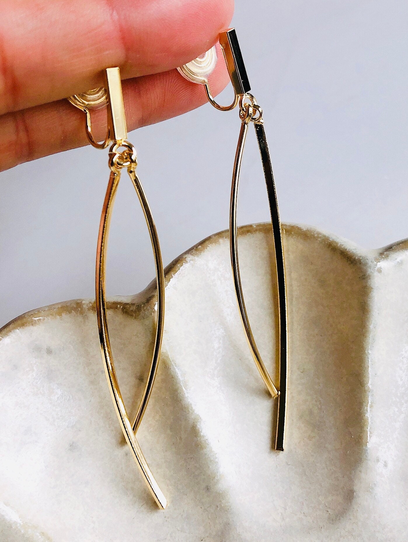 Clip on Earrings 14k Gold Plated French Vintage Inspired Etsy