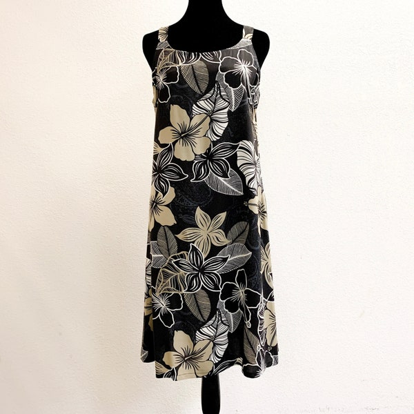 Ladies Rayon Slip Dress, Made In Hawaii, Island Palm, Hibisicus, Casual Resort Wear