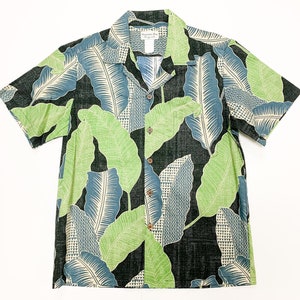 Men’s Cotton Button Down Aloha Shirt- Made In Hawaii, Tropical Fern