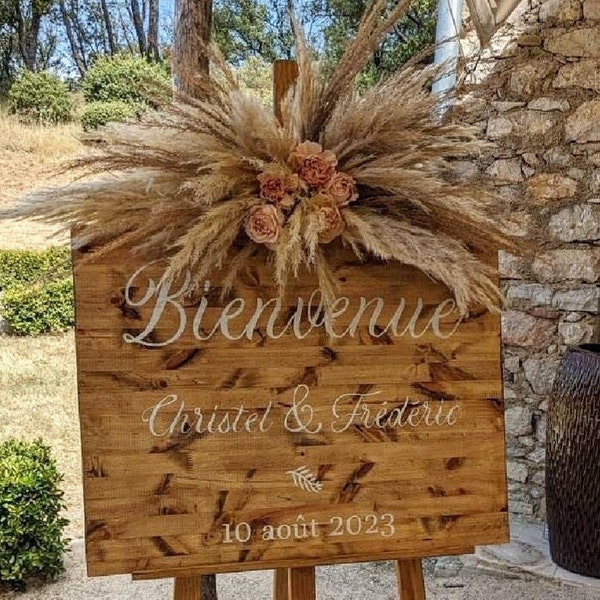 Letrero de bienvenida de madera para bodas, bautizos, cumpleaños y baby showers - Decoración de bodas - Bodas campestres