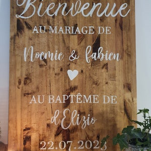 Panneau Bienvenue bois Mariage, Baptême, anniversaire, babyshower Décoration mariage Mariage Champêtre image 9