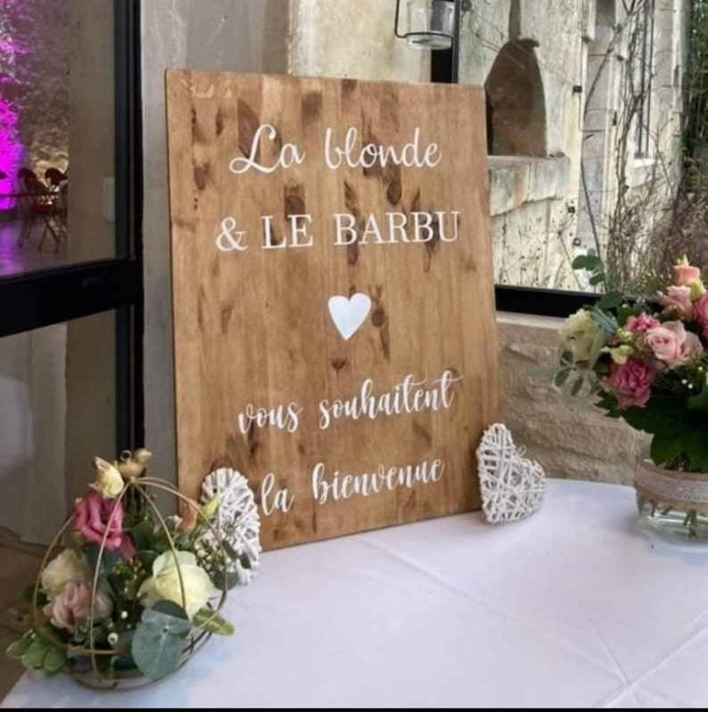 Panneau Bienvenue bois Mariage, Baptême, anniversaire, babyshower Décoration mariage Mariage Champêtre image 6