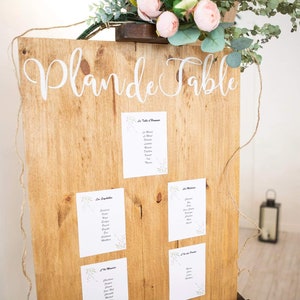 Plano de mesas de madera para bodas, cumpleaños - Decoración de bodas - Boda campestre