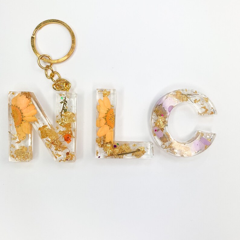 Gold Foil Letter Keychain