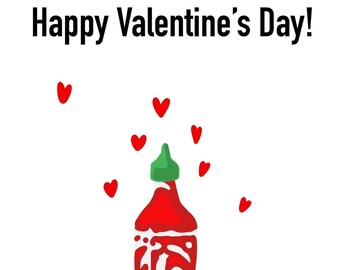 Carte de la Saint-Valentin à la sauce piquante