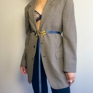 Vintage Menswear Taupe Brown Blazer Oversized Blazers Houndstooth Blazer Vintage Brown Jacket XL/XXL image 2