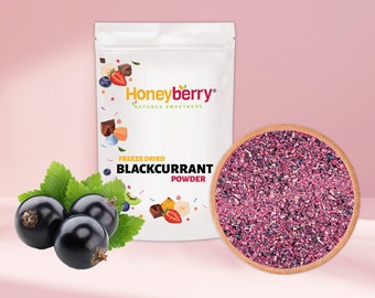 FREEZE DRIED BLACKCURRANT Powder 100g - Finely Milled Dehydrated Fruits for Baking