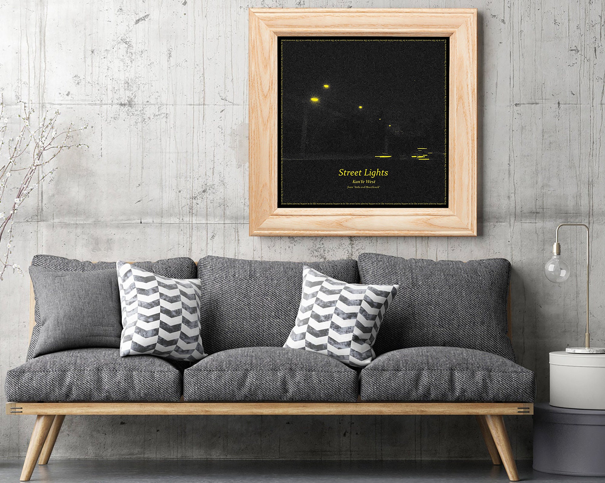 Kanye West 'Street Lights' personalizado solo arte Etsy