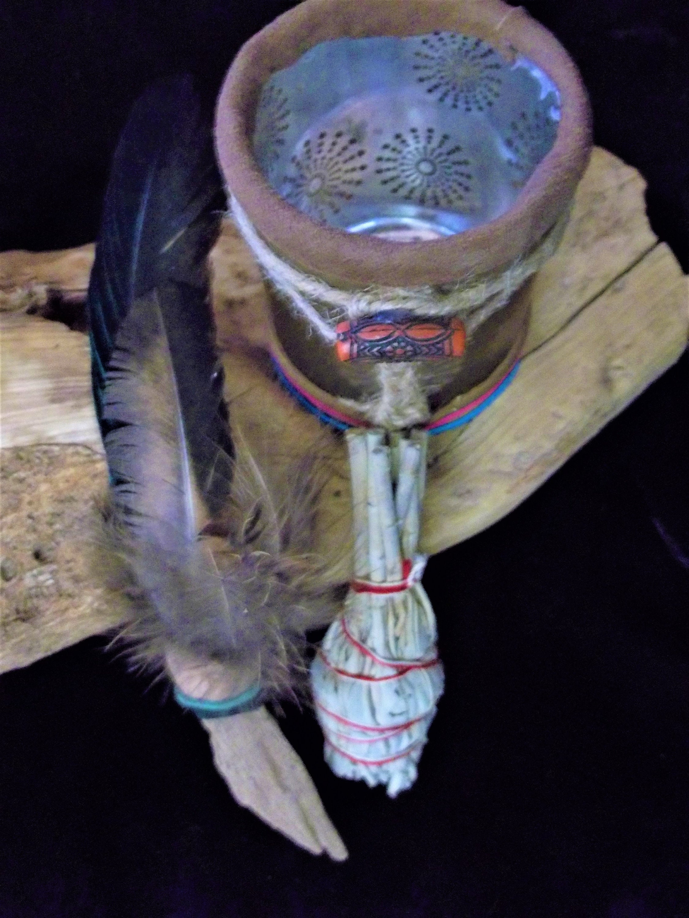 Feather Wand Sage and holder 3 Piece Gift Set for Sage Etsy