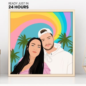 Couple Portrait, Digital Portrait, Custom Portrait, Couples Gift, Anniversary Gifts