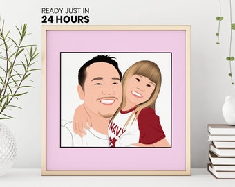 Family Portrait, Digital Portrait, Portrait From Photo, Digital Illustration