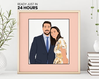 Couple Portrait, Digital Portrait, Portrait From Photo, Family Portrait