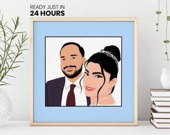 Digital Portrait, Portrait From Photo, Wedding Gift, Digital Illustration, Couple Portrait