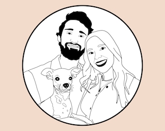 Custom Line Illustration | Couple Portrait | Minimalist Illustration | Custom Digital Illustration | Digital Portrait | Personalized Gifts