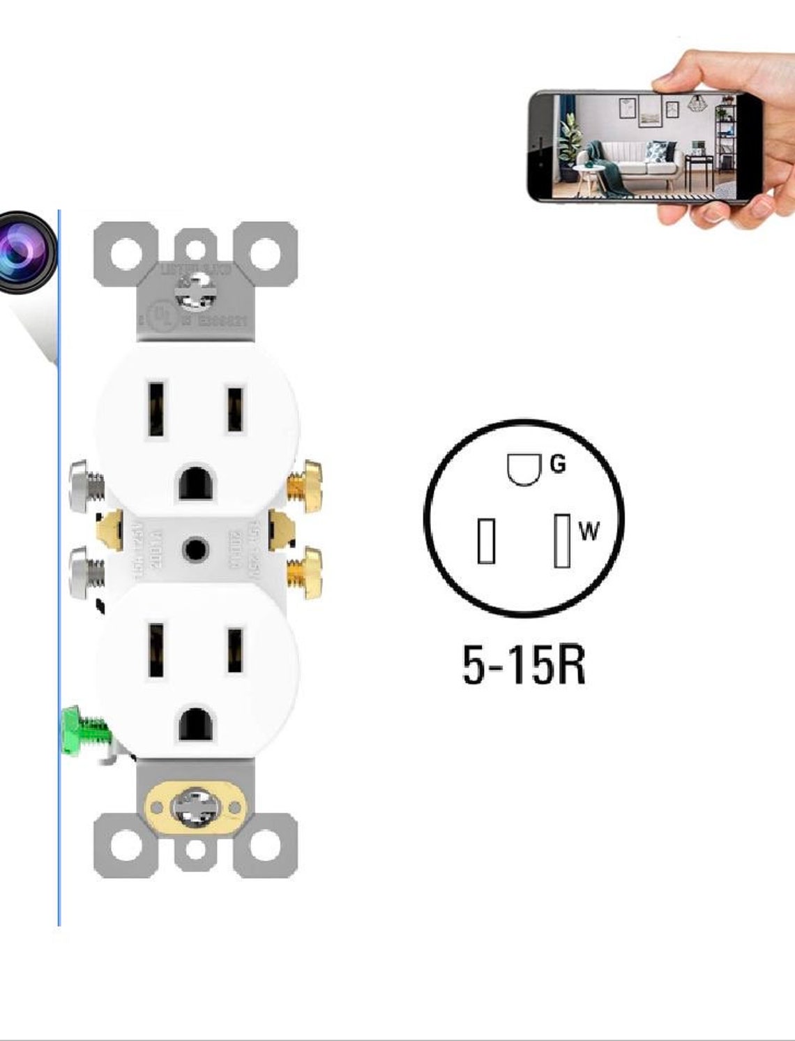 Spy Hidden Camera Electric Outlet 4K WiFi Full HD Wall AC Etsy