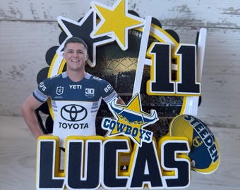Cowboys Cake Topper | Cowboys Cake | NRL Cake Topper | NRL theme Cake Topper | NRL Birthday | rugby league party