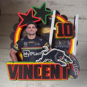 Panthers Cake Topper | Penrith Panthers Cake | NRL Cake Topper | NRL theme Cake Topper | NRL Birthday | rugby league party