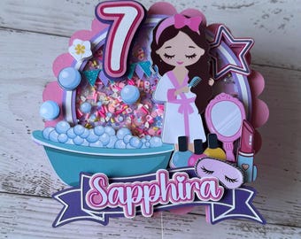 Décoration de gâteau pour une journée au spa | Gâteau journée au spa | Décorations de gâteau pour une journée au spa | Journée thermale Anniversaire | Fête du jour au spa | fête de détente | Gâteau pour prendre soin de vous