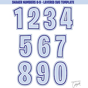 Layered Shaker Numbers SVG Files