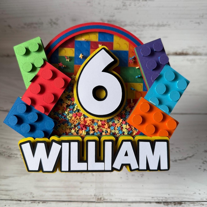 Lego Cake Topper | Lego Cake | Lego birthday | Lego Cake Decorations | Lego Party | Lego Decorations | Lego Birthday Cake afbeelding 7
