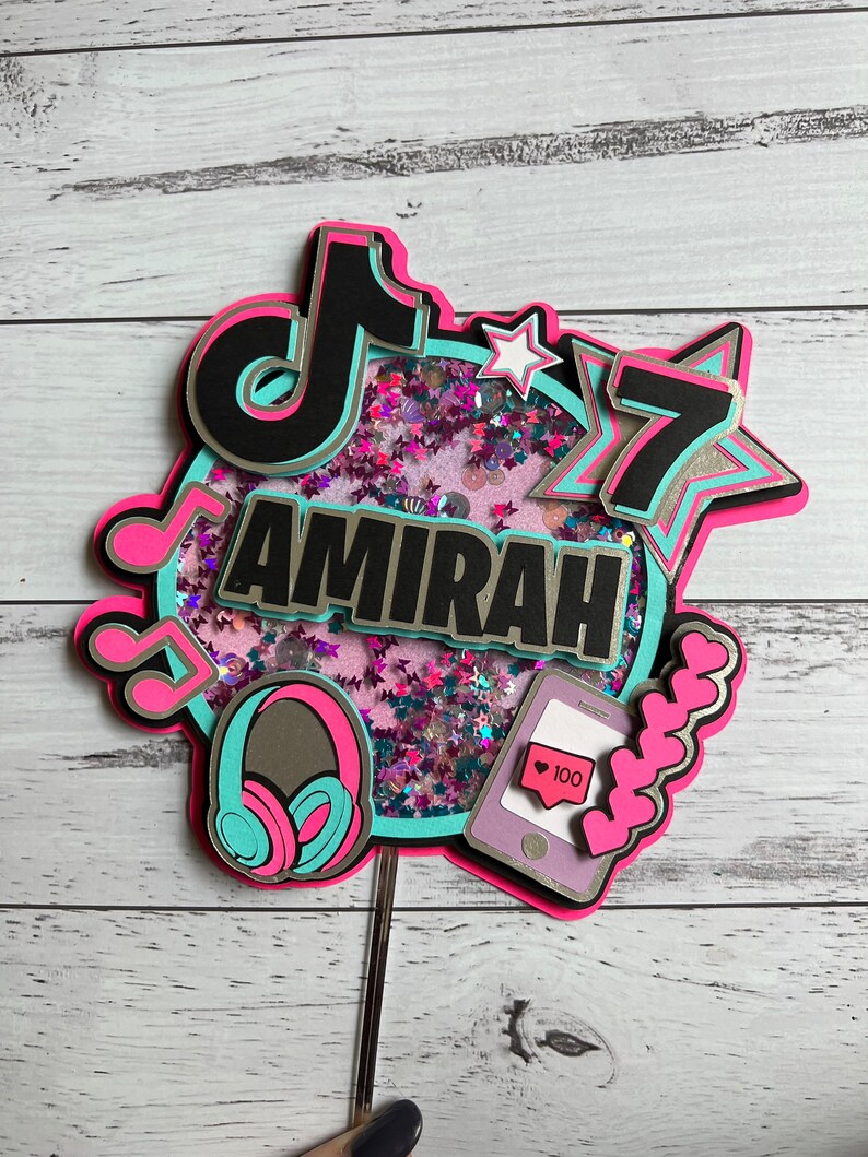 Tiktok Cake Topper Tiktok Cake Topper Tiktok Themed Etsy