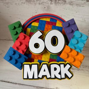 Lego Cake Topper | Lego Cake | Lego birthday | Lego Cake Decorations | Lego Party | Lego Decorations | Lego Birthday Cake afbeelding 6