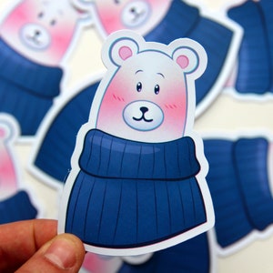 Sticker - ours blanc rougissant