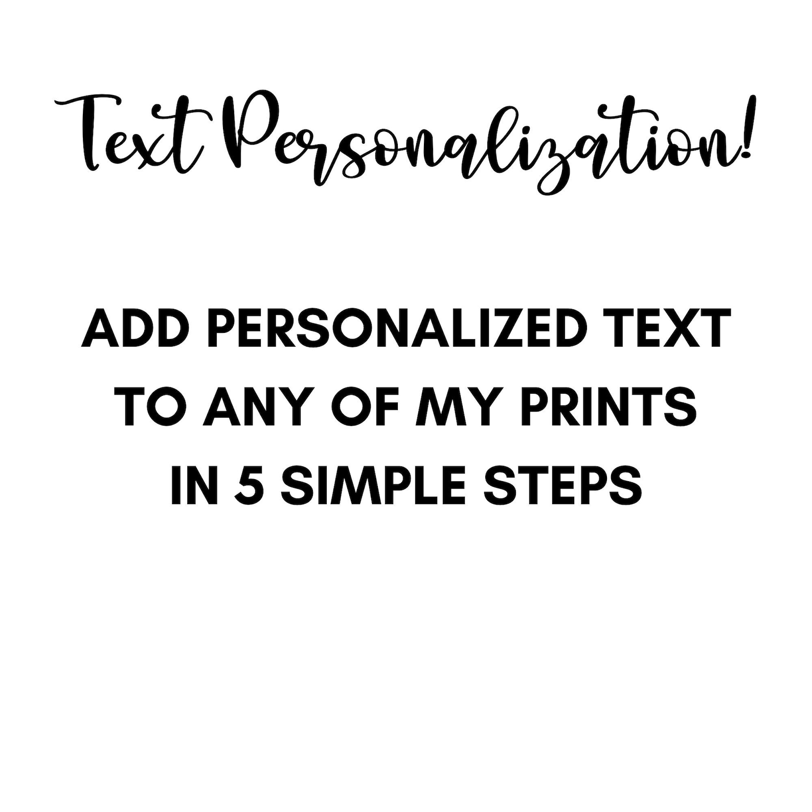 Text Personalization for Any Print | Etsy