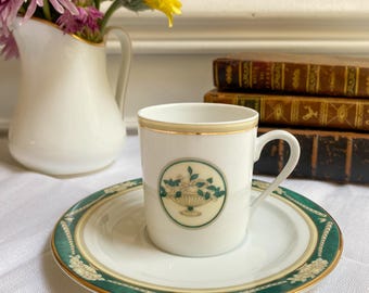 Rara tazzina e piattino da espresso vintage di Limoges, collezione Art Deco Amboise.