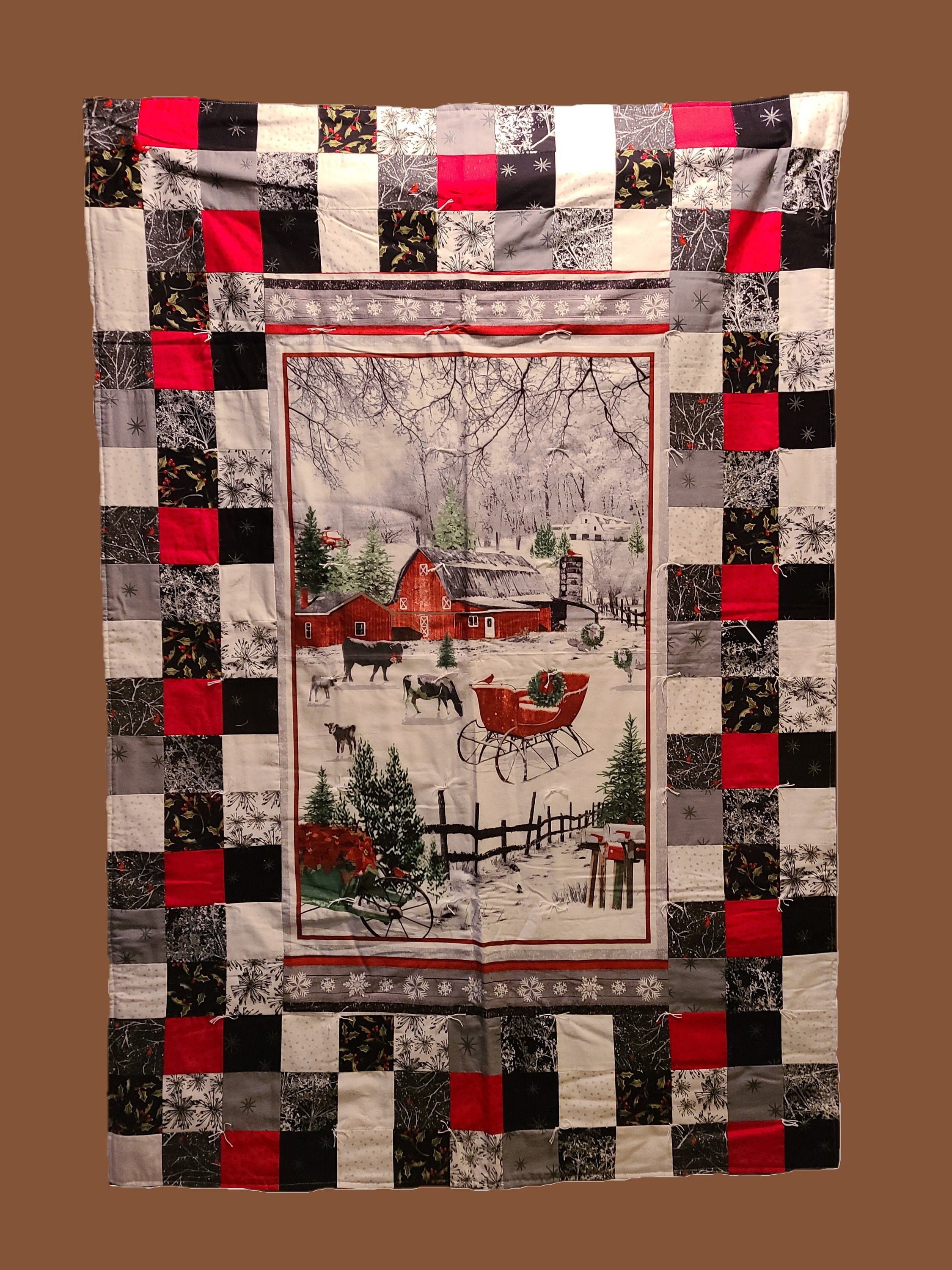 Winter Scene Quilt Etsy