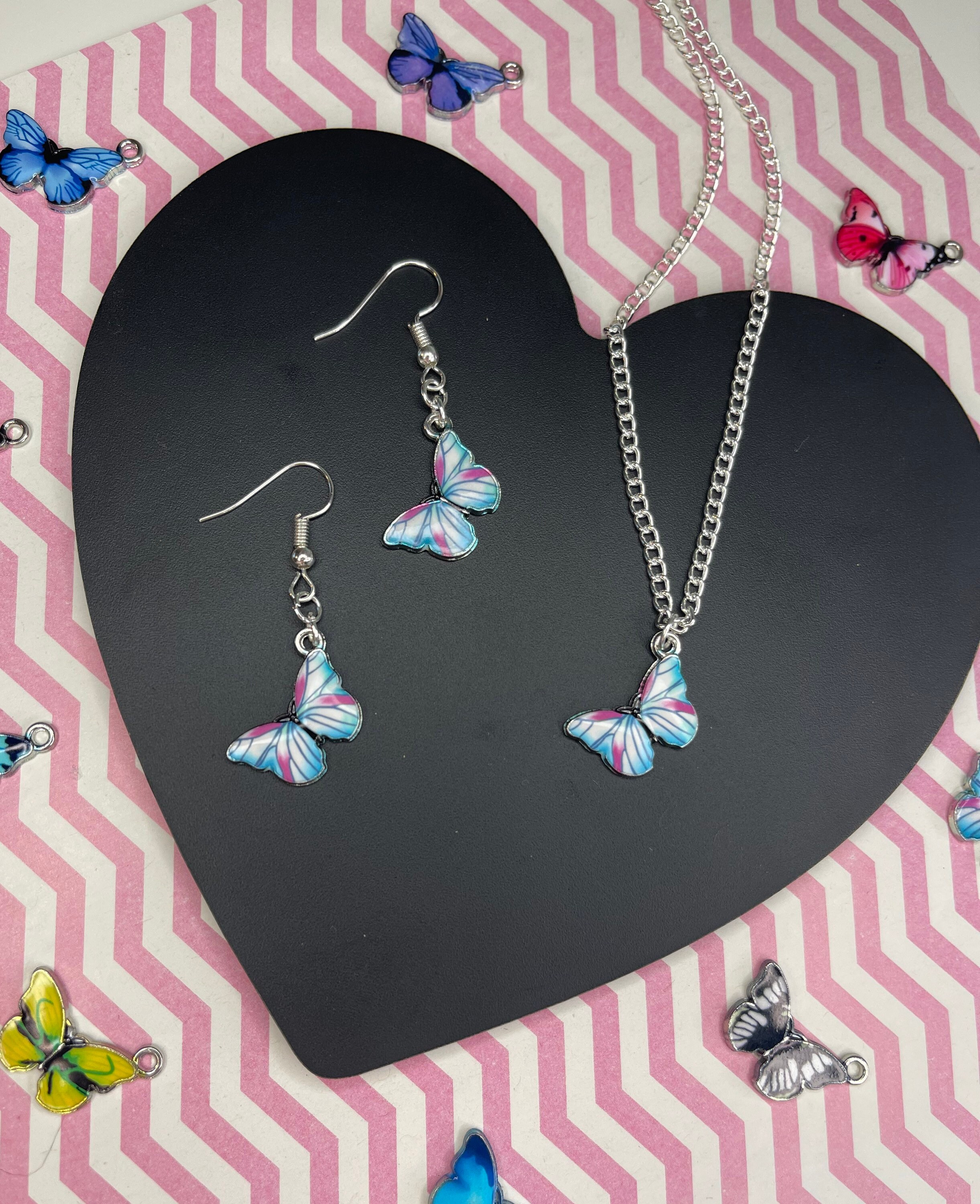 Butterfly Jewellery Set Etsy