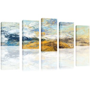 Wall Art Canvas Prints – Abstract Color, 5 Panels Artwork for Wall Decoration, Modern Picture Ready to Hang