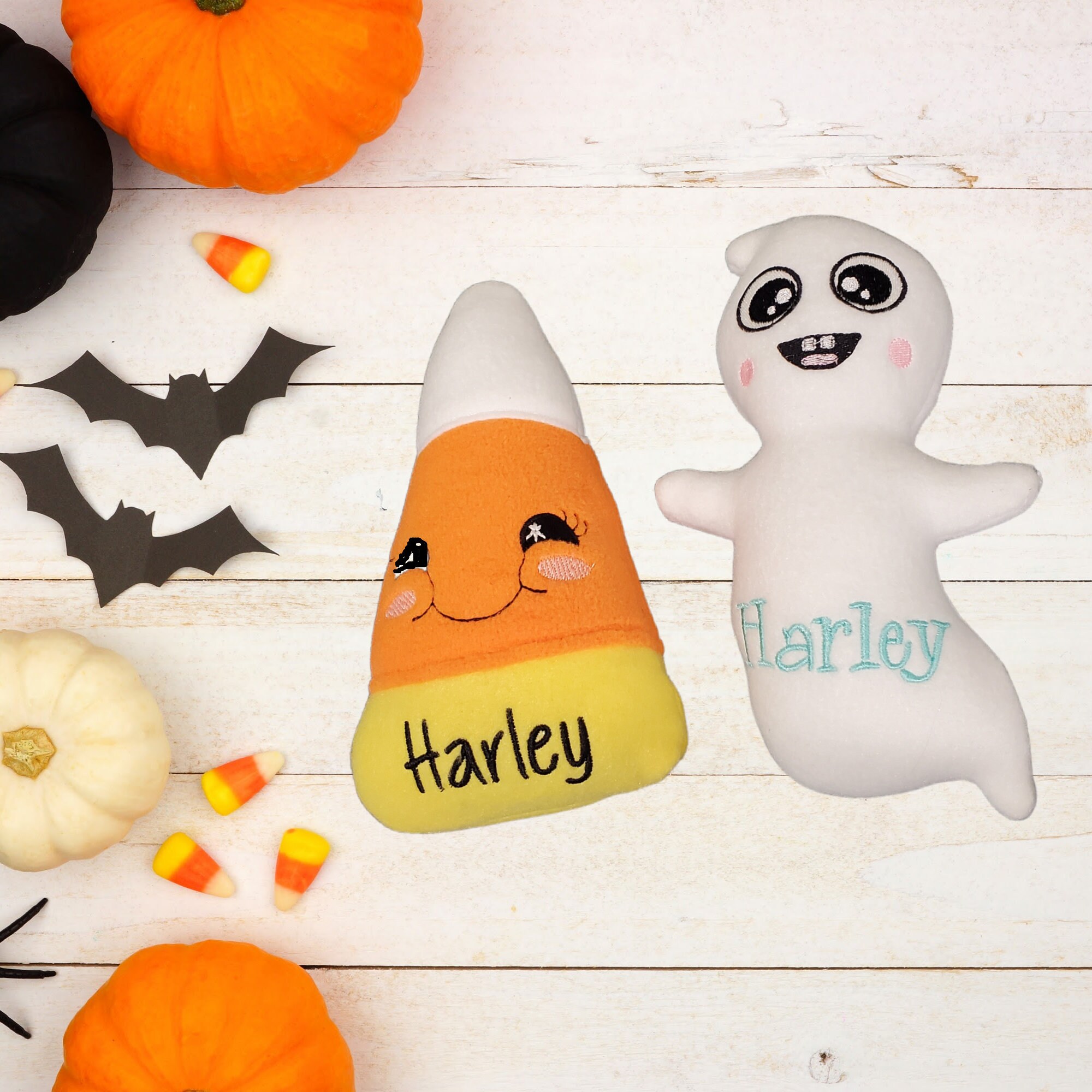 Halloween Personalized Dog Toy Custom Name Dog Toy Ghost Etsy