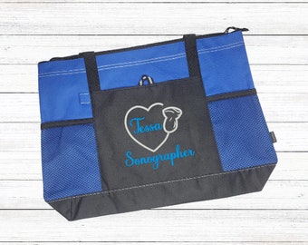 Personalized Sonographer Tote Bag | Personalized Medical Tote | Stethoscope Tote Bag | Nursing Tote Bag | Nurse Gift | Nurse Tote Bag