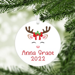 Unicorn Reindeer Christmas Ornaments | Kids Personalized Christmas Ornaments for Kids | Personalized ornaments 2024