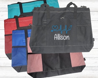 Personalized Nurse/Doctor Tote Bag | Personalized Medical Tote | Stethoscope Tote Bag | Nursing Tote Bag | Nurse Gift