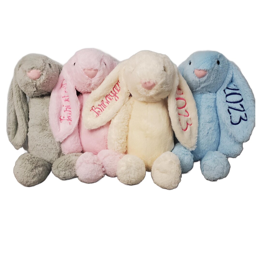 Personalized Plush Bunny With Embroidered Ears | Custom Stuffed Animal ...