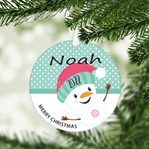 Snowman Christmas Ornaments | Snowman Kids Personalized Christmas Ornaments for Kids | Personalized ornaments 2024