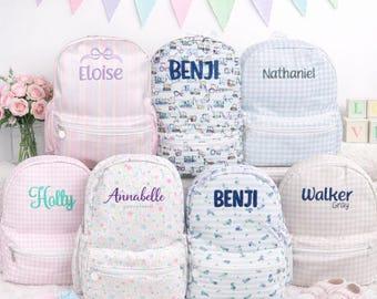 Personalized Backpack | Monogrammed Kids Backpack with Side Pockets | Embroidered Lunch Tote | Many Color Options