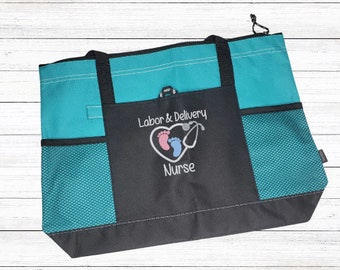 Personalized L&D Tote Bag | Personalized Labor Delivery Tote | Nurse Tote Bag | Nursing Tote Bag | Nurse Gift