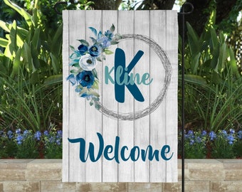 Personalized Flower Garden Flag, Farmhouse Flag, Custom Welcome Sign, Home Gift, Custom Garden Flag, Family Name Garden Flag