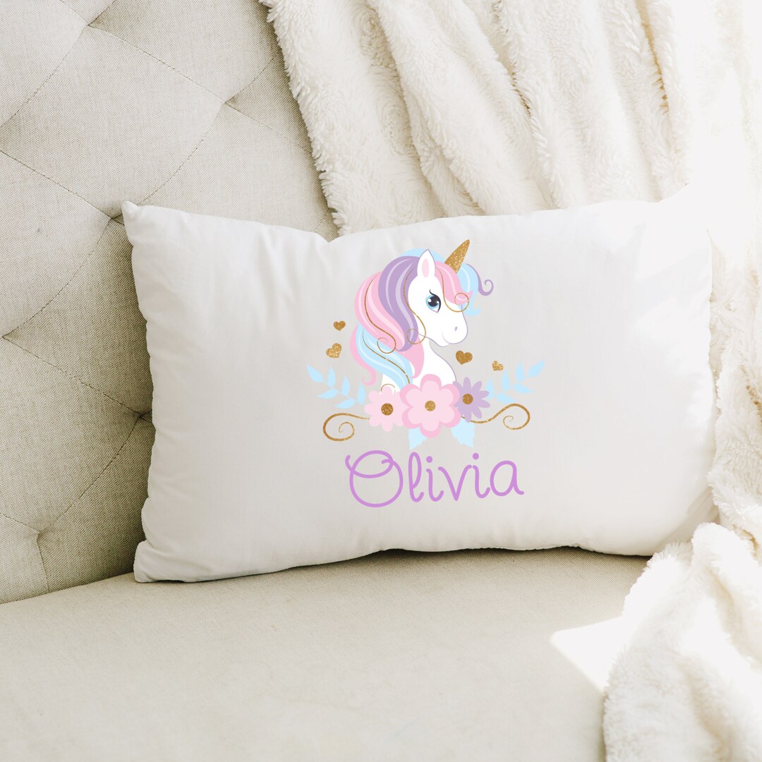 Personalized Kids Unicorn Pillowcase Custom Unicorn Pillowcase Rainbow