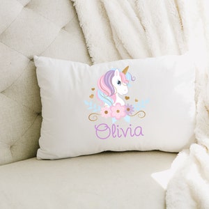 Personalized Kids Unicorn pillowcase - Custom unicorn Pillowcase - rainbow pillowcase - Kids pillow - girl Pillow -Gift for kids - Kids Gift
